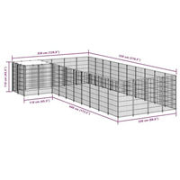 Produktbild von vidaXL Hundezwinger aus Metall in Silber mit wasserdichtem Dach 13,31m²