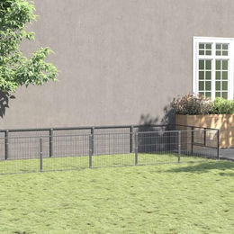 vidaXL Hundezwinger aus Metall in Silber und Schwarz – Bild 1 von 2