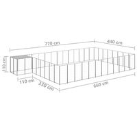 Produktbild von vidaXL Hundezwinger aus Metall in Silber wasserdicht