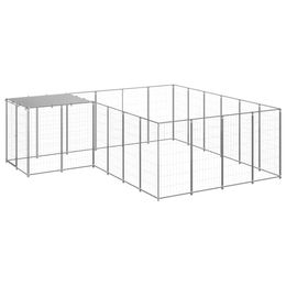 vidaXL Hundezwinger aus Metall in Silber wasserdicht – Bild 1 von 2