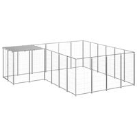 Produktbild von vidaXL Hundezwinger aus Metall in Silber wasserdicht