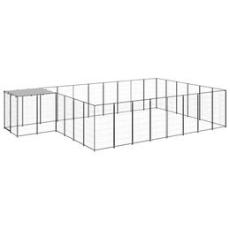 Produktbild von vidaXL Hundezwinger aus Metall Schwarz 15,73m² Hundehütte