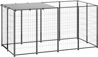 VidaXL Hundezwinger aus Metall Schwarz 2,2 m x 1,1 m x 1,1 m – Bild 1 von 3