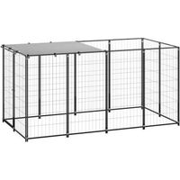 Produktbild von VidaXL Hundezwinger aus Metall Schwarz 2,2 m x 1,1 m x 1,1 m