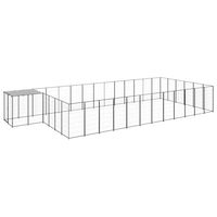 Produktbild von vidaXL Hundezwinger aus Metall Schwarz 22,99m² Hundehütte