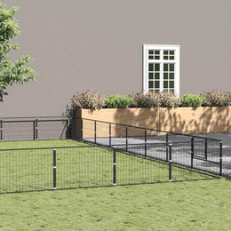 vidaXL Hundezwinger aus Metall Schwarz – Bild 1 von 2