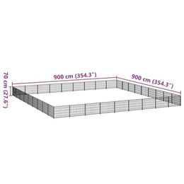 vidaXL Hundezwinger aus Metall Schwarz 81 m² – Bild 1 von 2
