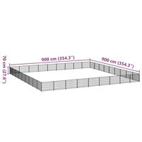 Produktbild von vidaXL Hundezwinger aus Metall Schwarz 81 m²