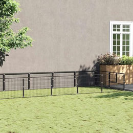 vidaXL Hundezwinger aus Metall Schwarz – Bild 1 von 2