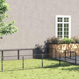 vidaXL Hundezwinger aus Metall Schwarz – Bild 1 von 3