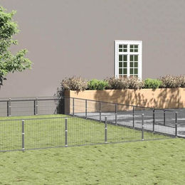 vidaXL Hundezwinger aus Metall Silber für Riesenrassen 49 m² – Bild 1 von 2