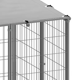 vidaXL Hundezwinger aus Metall Silber wasserdicht – Bild 1 von 2