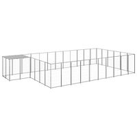 Produktbild von vidaXL Hundezwinger aus Metall wasserdicht Silber
