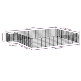 vidaXL Hundezwinger aus Metall wasserdicht Silber – Bild 1 von 2