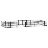 Produktbild von vidaXL Hundezwinger Hundehütte aus Metall in Schwarz