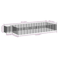 Produktbild von VidaXL Hundezwinger Hundehütte aus Metall in Schwarz und Grau wasserdicht