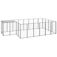 Produktbild von vidaXL Hundezwinger Hundehütte aus Metall in Schwarz wasserdicht