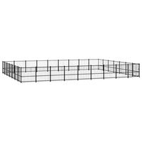 Produktbild von vidaXL Hundezwinger Hundehütte aus Metall Schwarz