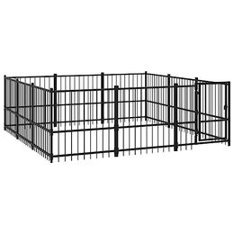 VidaXL Hundezwinger Laufstall aus Metall in Schwarz – Bild 1 von 9