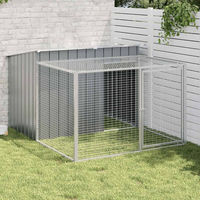 Produktbild von Vidaxl Hundezwinger mit Auslauf aus Metall in Grau 153x194x110 cm