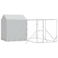 Produktbild von vidaXL Hundezwinger Outdoor Hundehütte aus verzinktem Metall mit wasserdichtem Dach in Silber