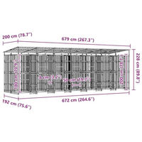 Produktbild von vidaXL Hundezwinger Outdoor mit Dach aus Metall in Schwarz 12,9m²