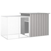 Produktbild von vidaXL Kaninchenkäfig aus verzinktem Metall Grau 200x91x100 cm
