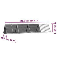 Produktbild von vidaXL Kaninchenkäfig aus verzinktem Metall in Grau 403,5x80,5x71cm