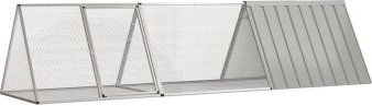 vidaXL Kaninchenkäfig aus verzinktem Stahl Grau 302,5x80,5x71 cm – Bild 1 von 3