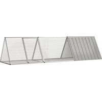 Produktbild von vidaXL Kaninchenkäfig aus verzinktem Stahl Grau 302,5x80,5x71 cm