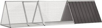 vidaXL Kaninchenkäfig aus verzinktem Stahl in Anthrazit 302,5x80,5x71cm – Bild 1 von 2