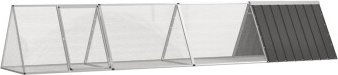VidaXL Kaninchenkäfig aus verzinktem Stahl in Anthrazit 403,5x80,5x71cm – Bild 1 von 2