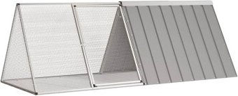 VidaXL Kaninchenkäfig aus verzinktem Stahl in Grau 201,5x80,5x71 cm – Bild 1 von 3