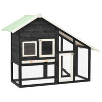 Produktbild von vidaXL Kaninchenstall aus Holz Grau Weiß Schwarz