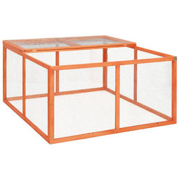 vidaXL Kaninchenstall aus Holz in Braun 124x120x60 cm – Bild 1 von 7