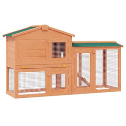 vidaXL Kaninchenstall aus Holz in Braun für Kleintiere – Bild 1 von 9