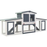 Produktbild von VidaXL Kaninchenstall aus Holz in Grau mit Dach