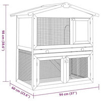 Produktbild von vidaXL Kaninchenstall aus Holz mit 3 Türen in Braun und Weiß