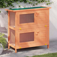 Produktbild von vidaXL Kaninchenstall aus Holz mit 4 Türen für Kleintiere