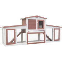 Produktbild von VidaXL Kaninchenstall aus Holz mit Dach in Braun und Weiß