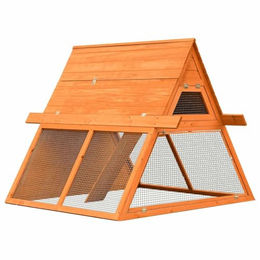 vidaXL Kaninchenstall aus Massivholz Kiefer in Braun 152x128x108 cm – Bild 1 von 6