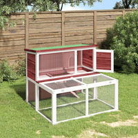 Produktbild von vidaXL Kaninchenstall aus Massivholz Kiefer in Mokka 102x90x84,5 cm