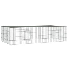 vidaXL Kaninchenstall aus Metall 220x110x55 cm Silber – Bild 1 von 2
