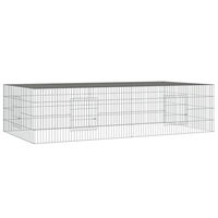 Produktbild von vidaXL Kaninchenstall aus Metall 220x110x55 cm Silber