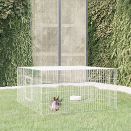 Vidaxl Kaninchenstall aus Metall in Silber 110x110x55 cm – Bild 1 von 2