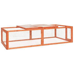 vidaXL Kaninchenstall aus Tannenholz 183x90x46,5 cm Kleintierkäfig Freigehege Braun – Bild 1 von 13