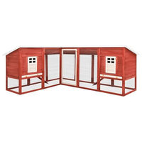 Produktbild von vidaXL Kaninchenstall aus Tannenmassivholz Rot Weiß Kaninchenkäfig mit Freilauf