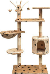 vidaXL Katzen-Kratzbaum 125 cm Beige aus Plüsch und Seil – Bild 1 von 2