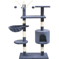 Produktbild von vidaXL Katzen-Kratzbaum aus Plüsch und Seil in Blau 125 cm