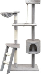 vidaXL Katzen-Kratzbaum aus Plüsch und Seil in Grau 150 cm – Bild 1 von 1